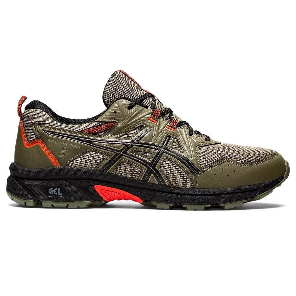 ASICS Men Gel Venture 8 in Mantle Green/Black/Orange Size 8.5